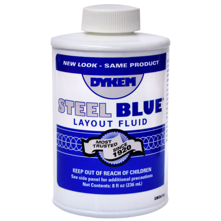 Dykem Steel Blue Layout Fluid 8 oz. with Brush in Cap – KH Metals and